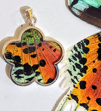 Load image into Gallery viewer, NEW FLOWER SHAPED! wing jewelry, real butterfly, butterfly wing pendant, butterfly wing earrings real butterfly gifts, jewelry with butterfly wings