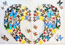 Load image into Gallery viewer, 35"x50" Heart-shaped wave! Framed Butterflies-Mounted Butterflies-Preserved Butterflies