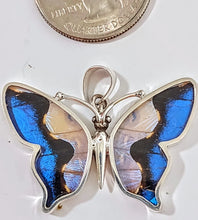 Load image into Gallery viewer, Butterfly wing jewelry, real butterfly, butterfly wing pendant, butterfly wing earrings real butterfly gifts, jewelry with butterfly wings